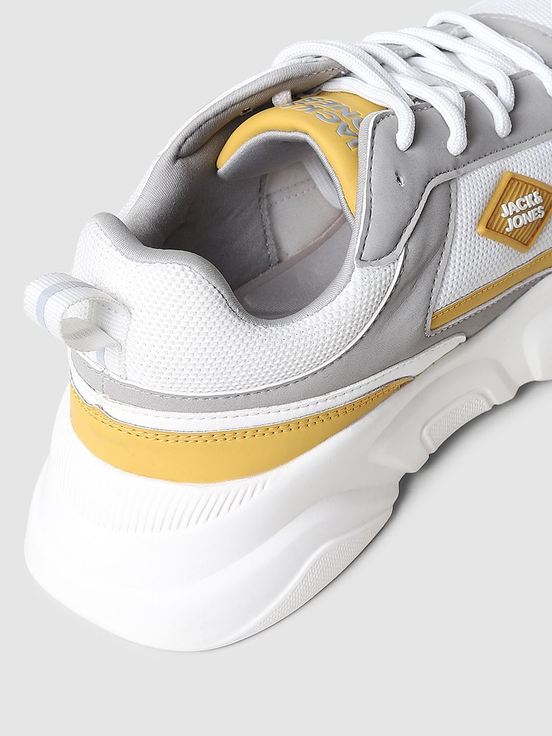 Grey & Mustard Colourblocked Sneakers