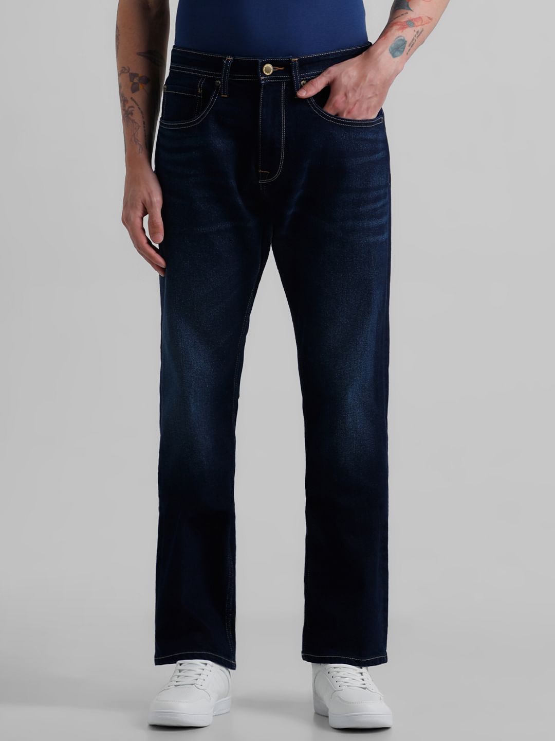 High Rise Bootcut Jeans - Dark Blue