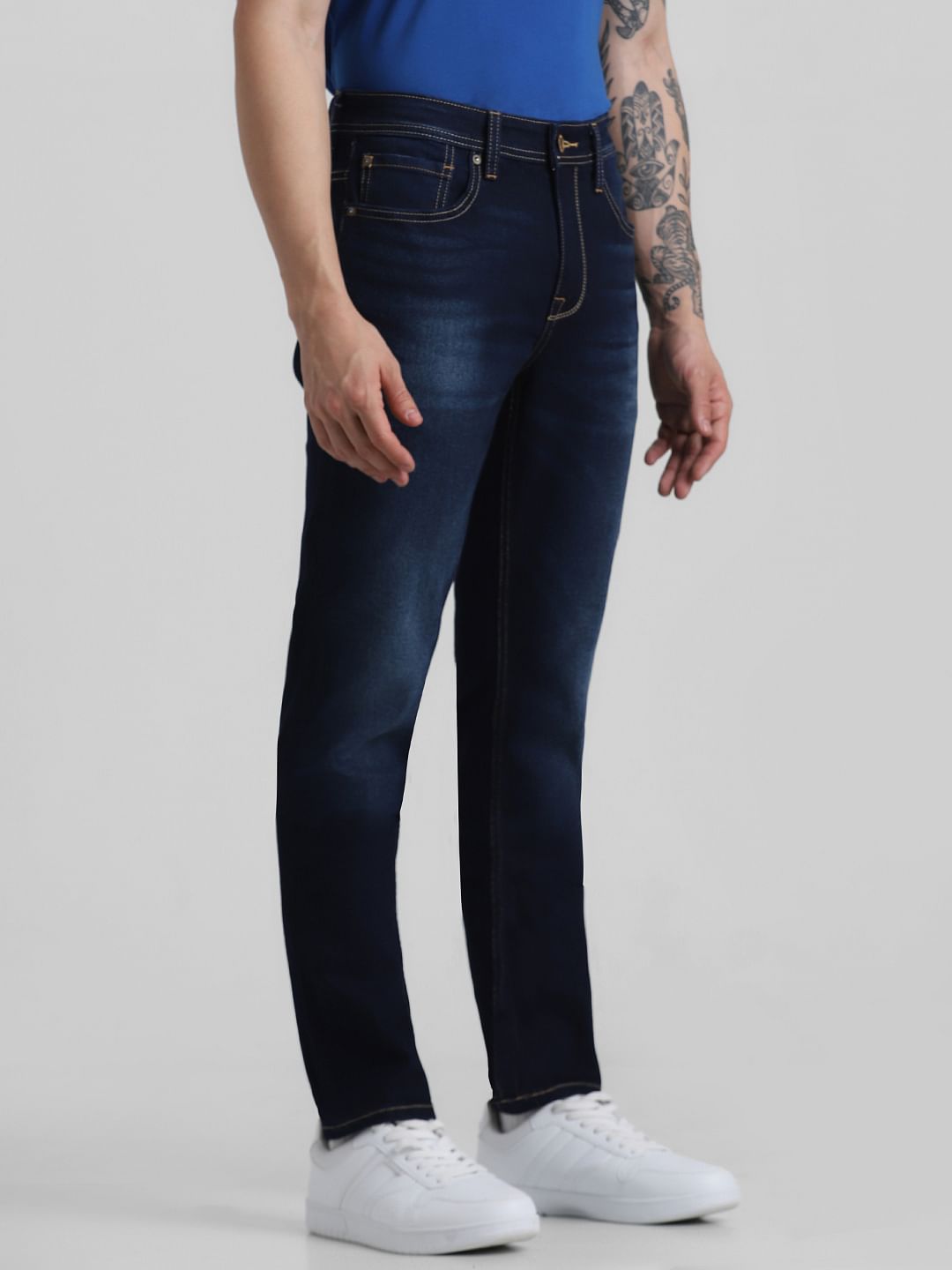 Dark Blue Low Rise Glenn Slim Fit Jeans