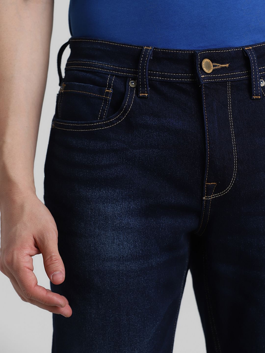 Dark Blue Low Rise Glenn Slim Fit Jeans