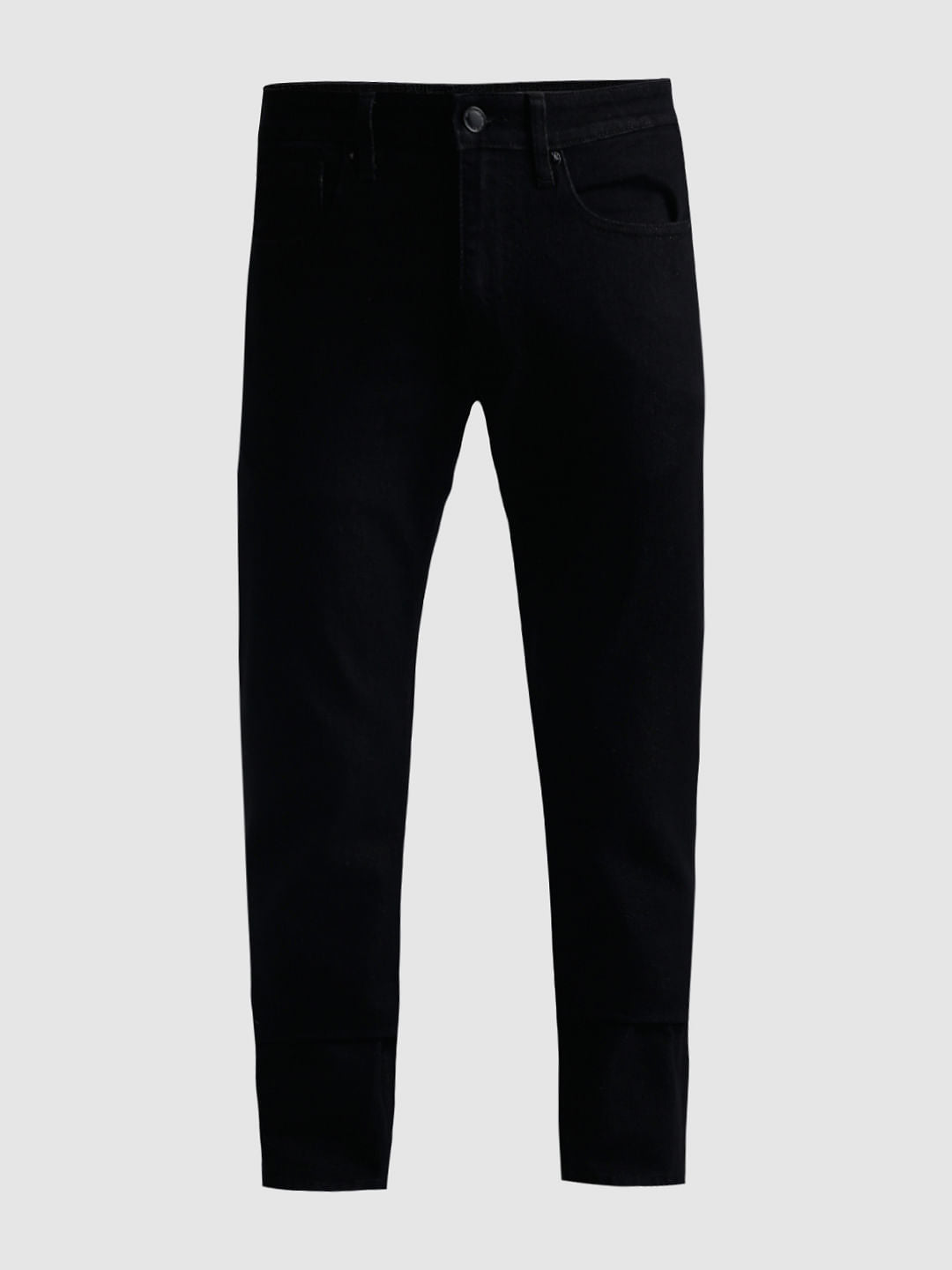 Black Mid Rise Clark Regular Fit Jeans