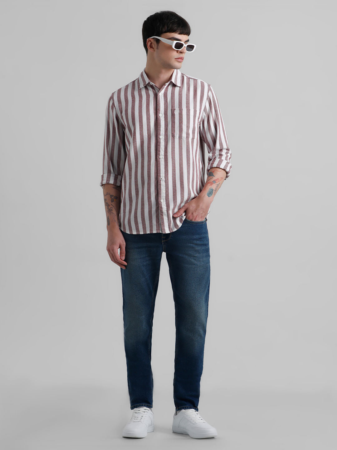 Blue Low Rise Washed Glenn Slim Jeans