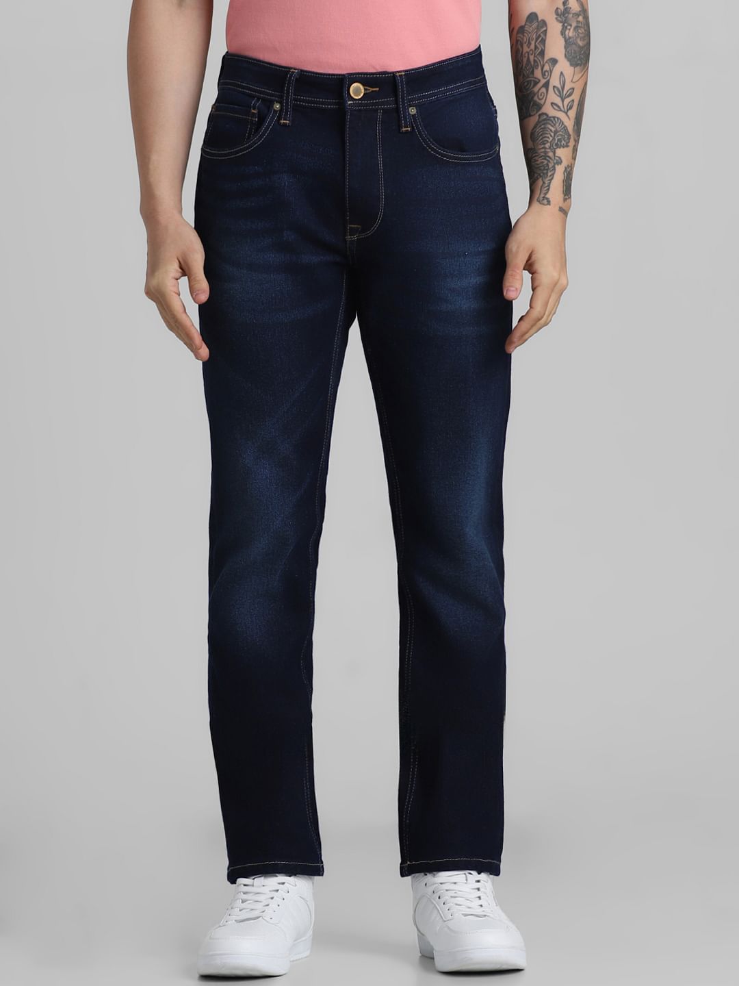 Clark Low Rise Regular Fit Jeans - Dark Blue