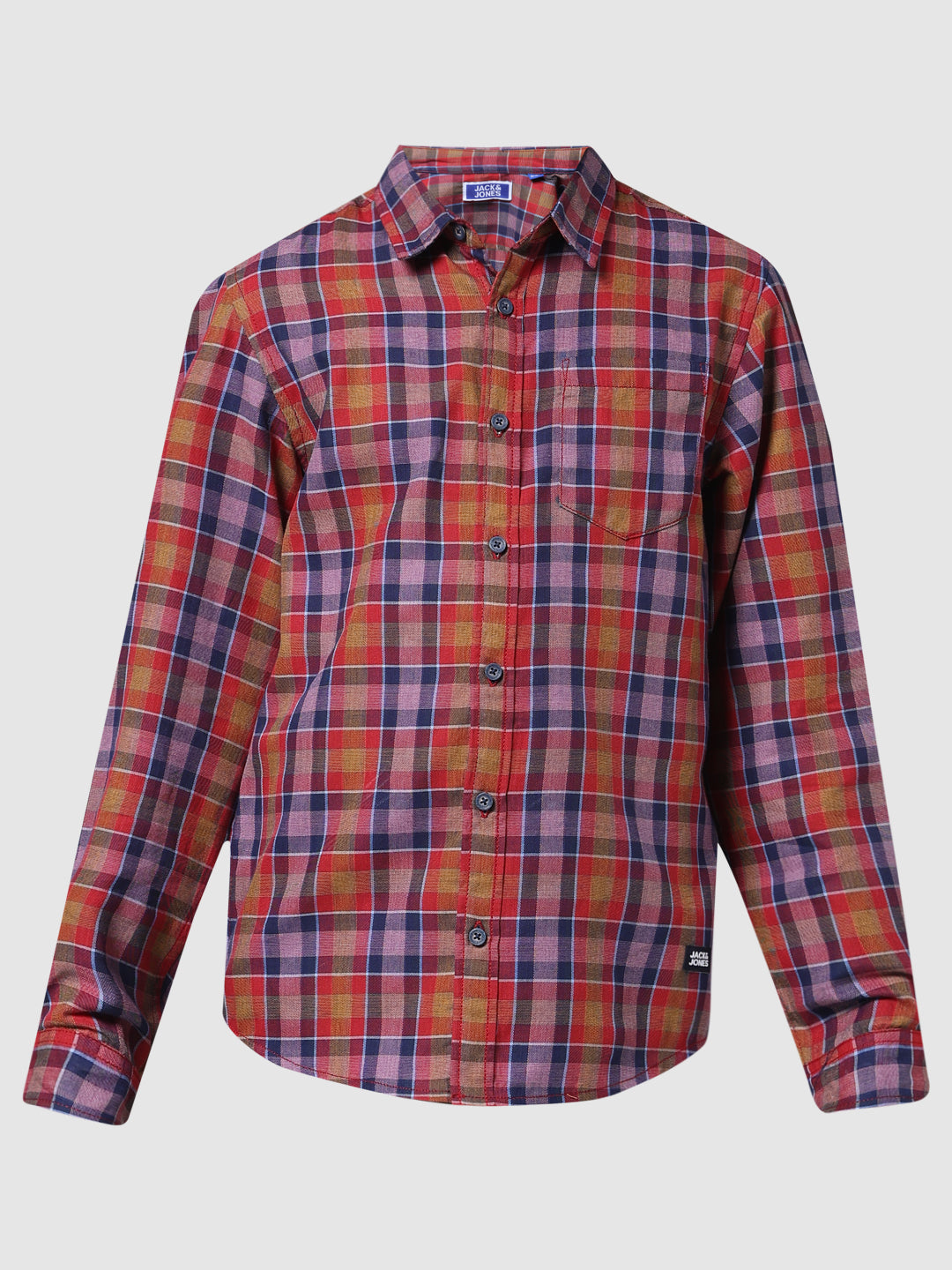 Boys Red Check Cotton Shirt