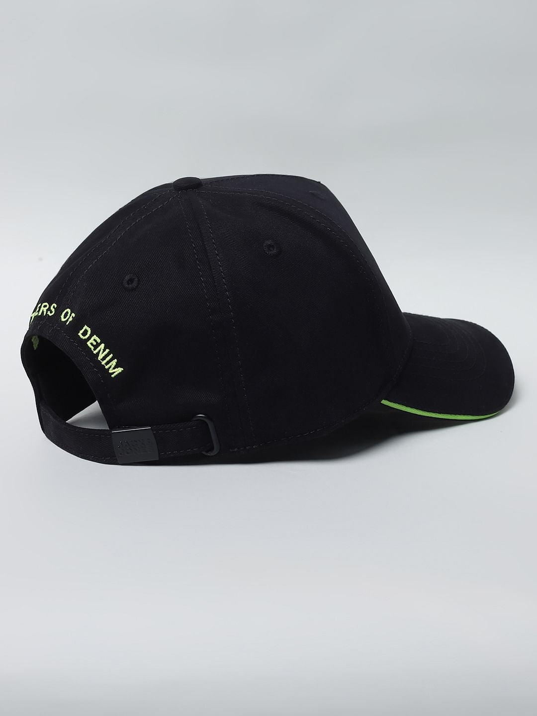 Black Neon Logo Print Baseball Cap