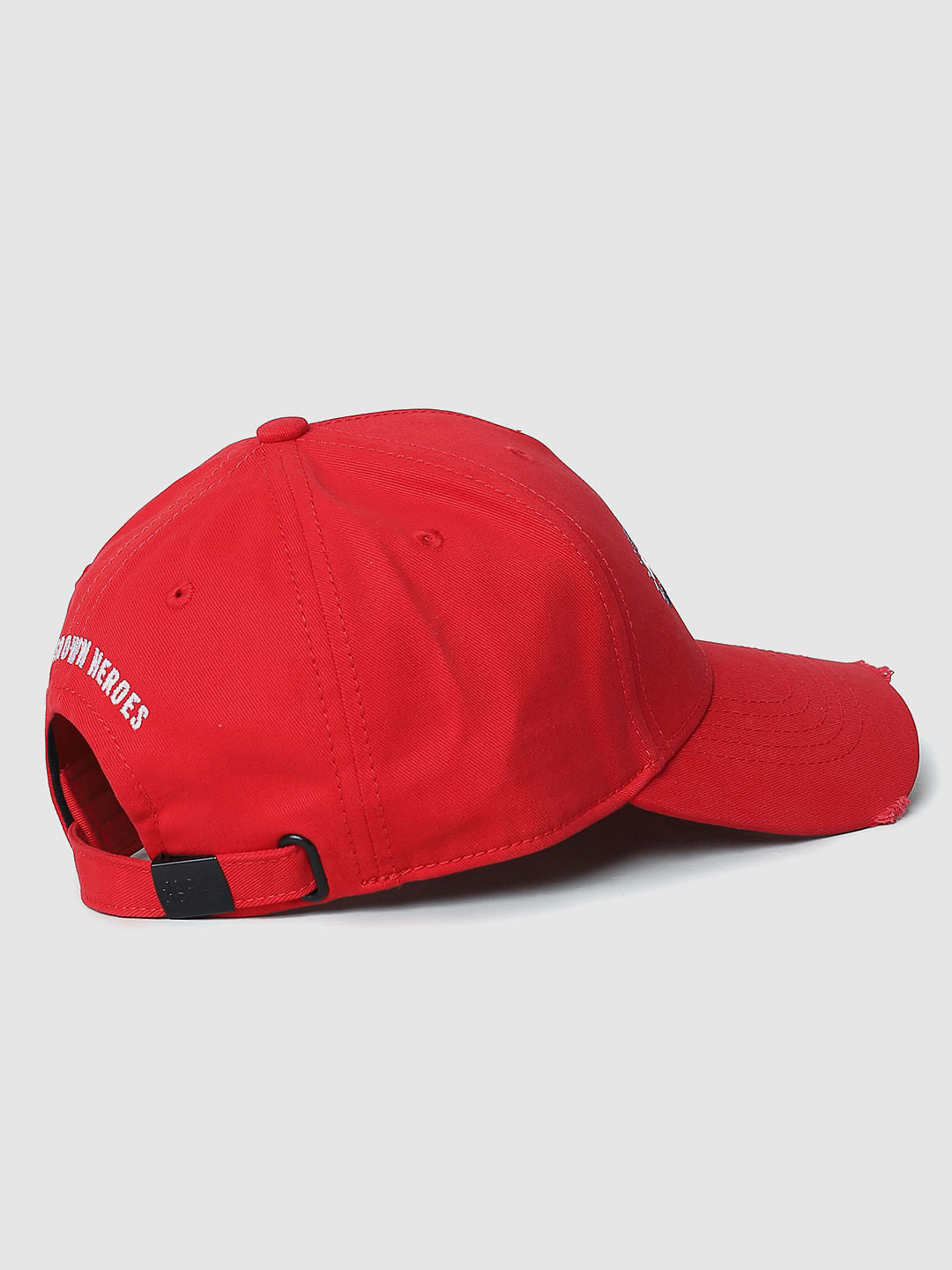 Red Logo Print Baseball Cap