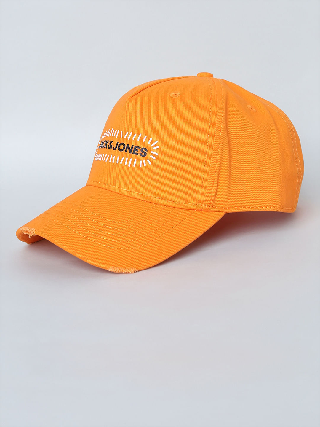 Golden Yellow Logo Print Baseball Cap