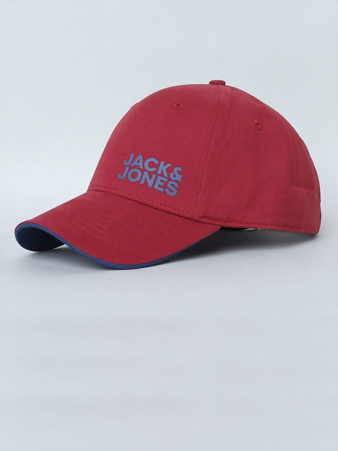 Red Contrast Logo Print Baseball Cap