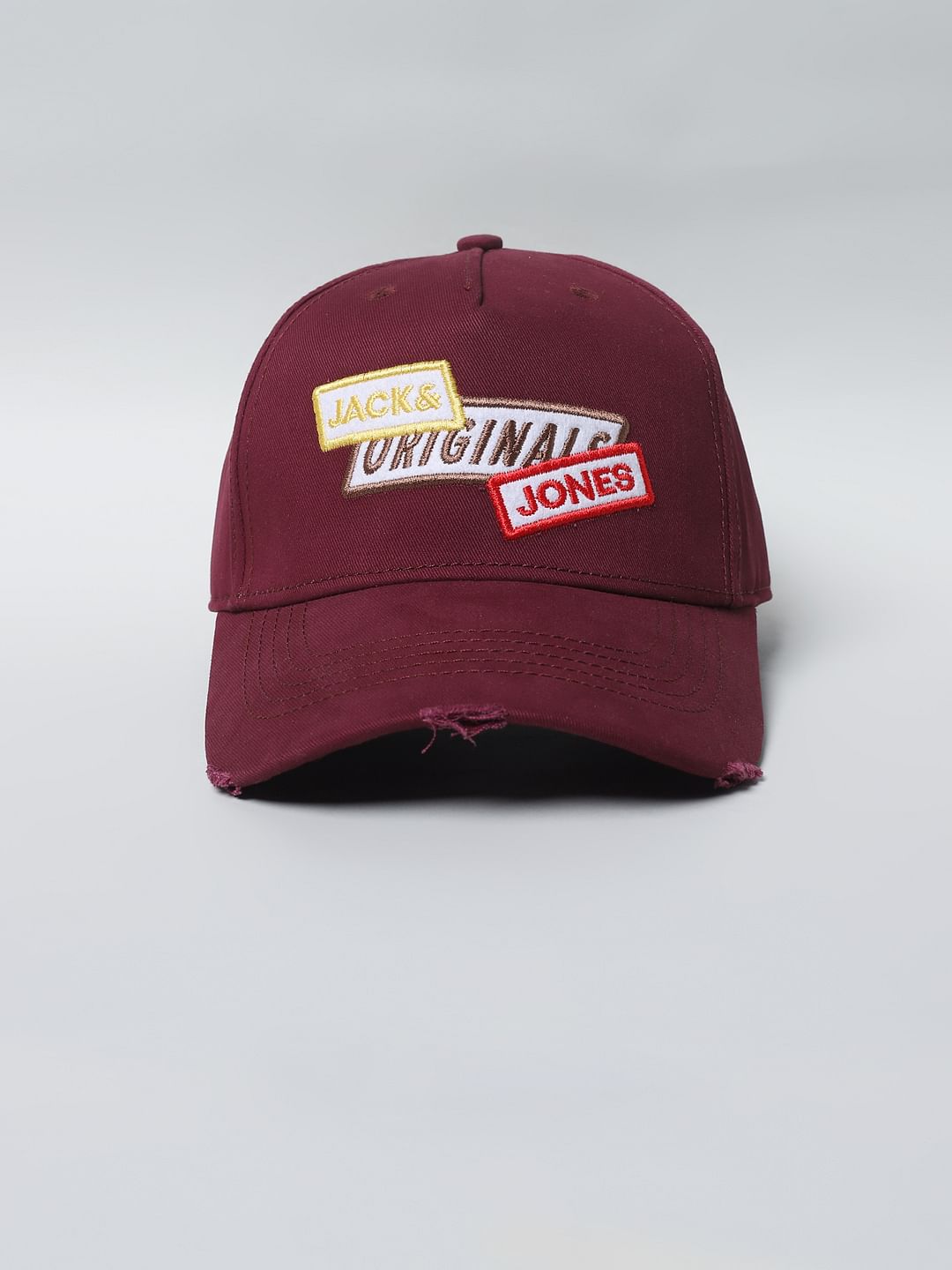 Maroon Badge Print Baseball Cap