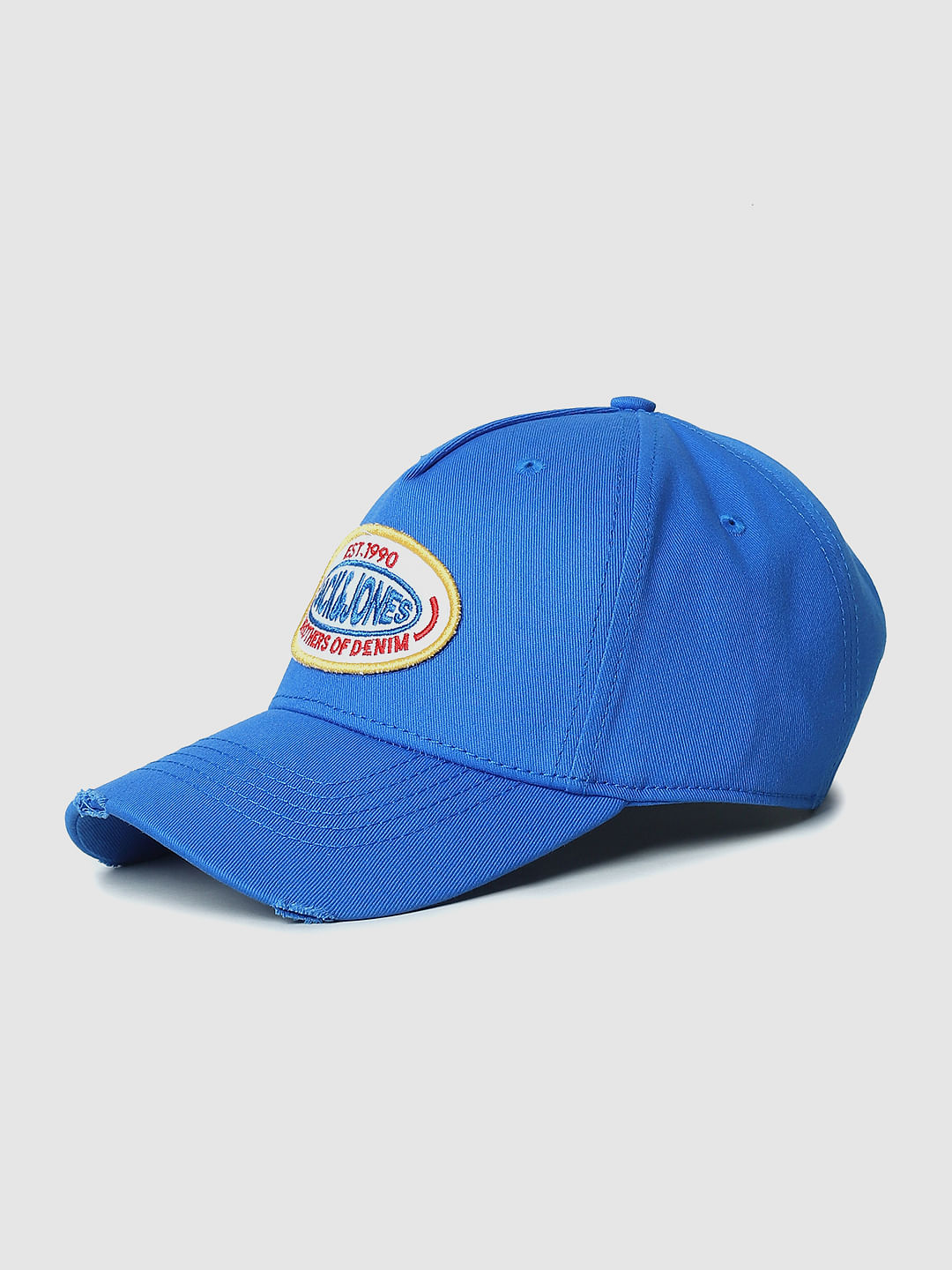 Blue Embroidered Badge Baseball Cap