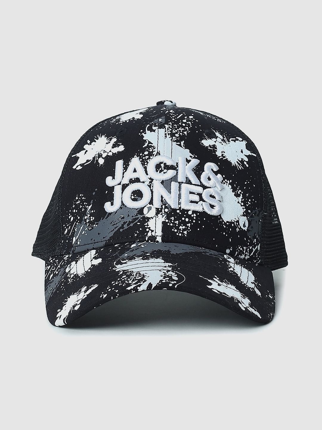 Black Splash Print Trucker Cap