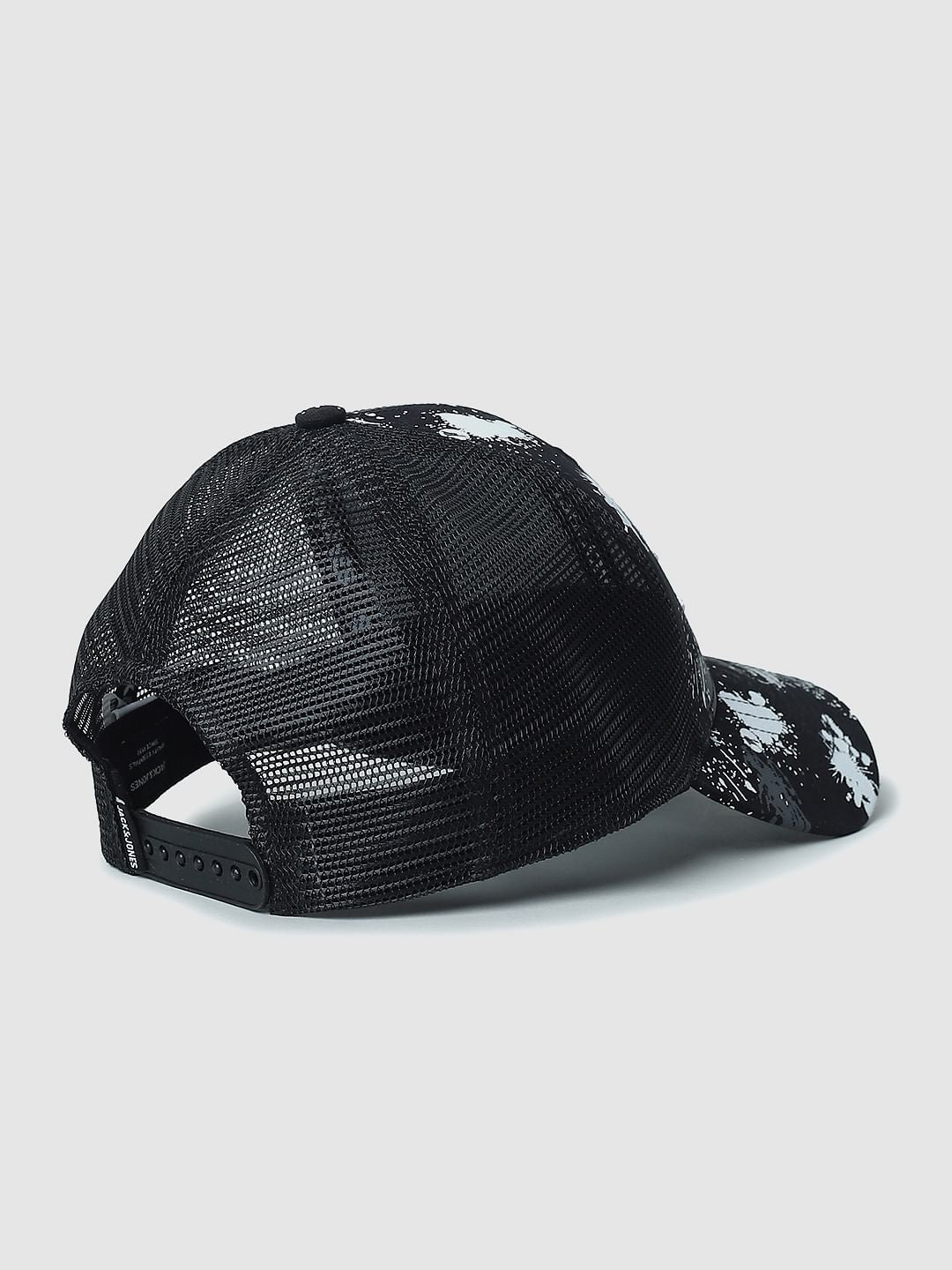 Black Splash Print Trucker Cap
