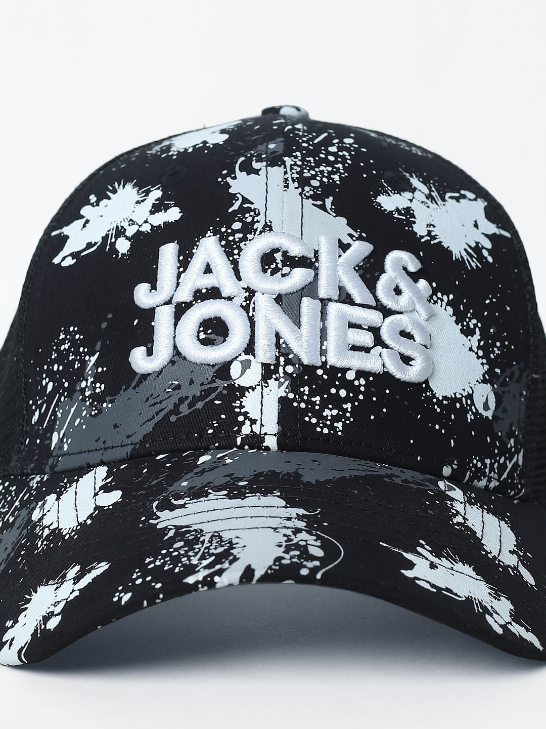 Black Splash Print Trucker Cap