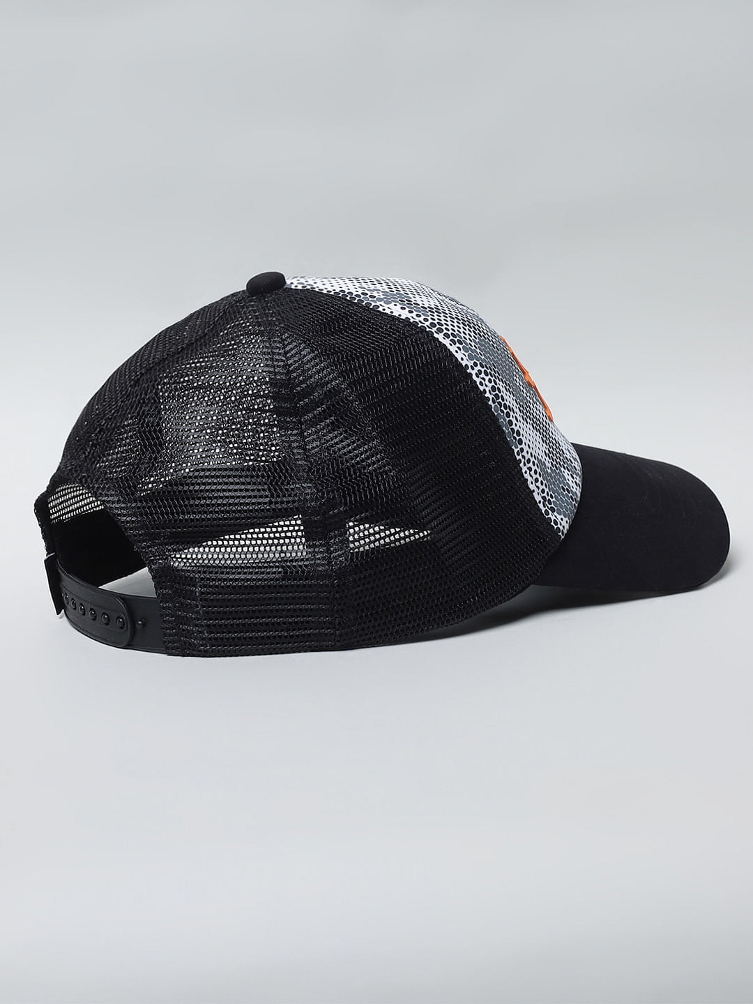 Black Camo Print Mesh Cap