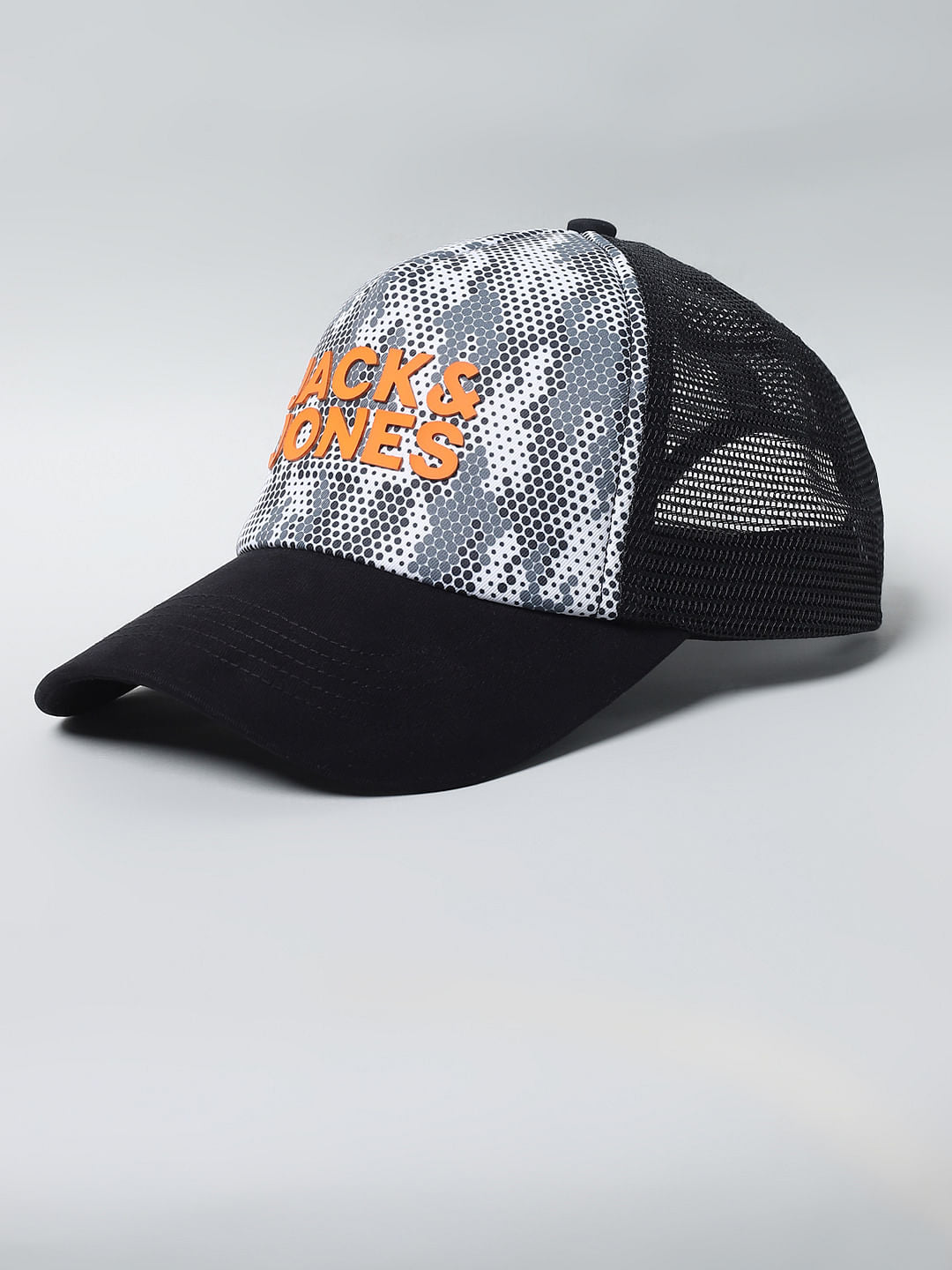 Black Camo Print Mesh Cap