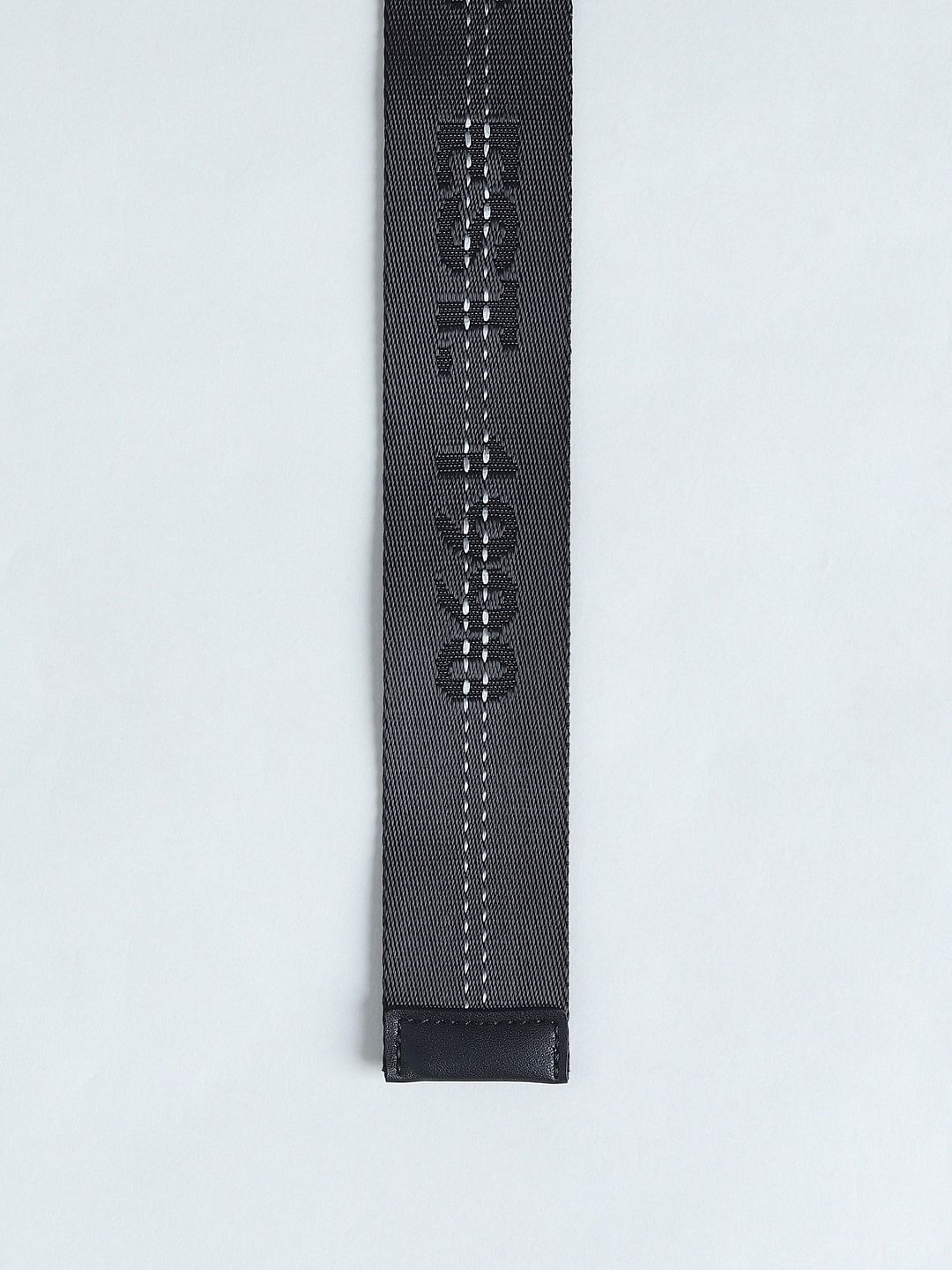 Black Logo Tape Detail Belt