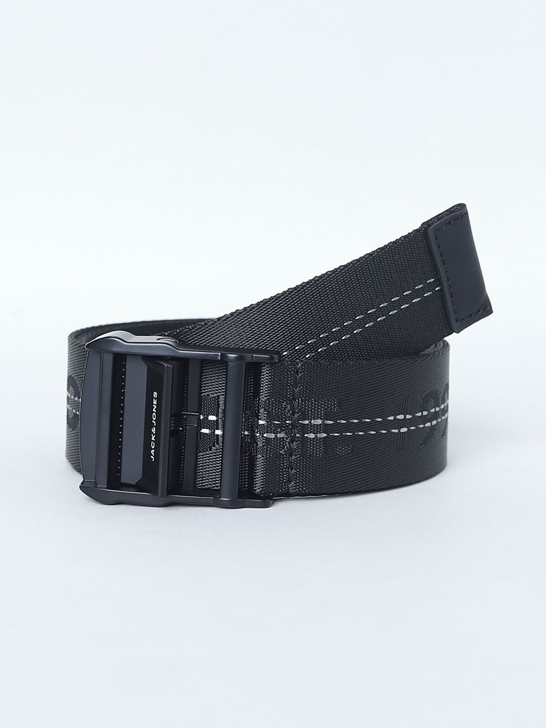 Black Tape Detail Long Belt