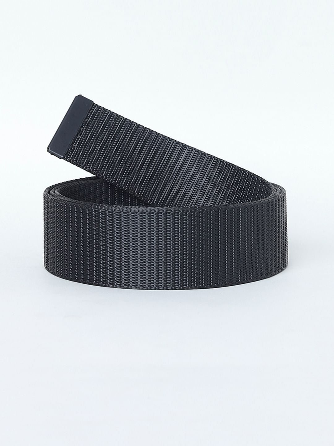 Black Logo Buckle Tape Belt