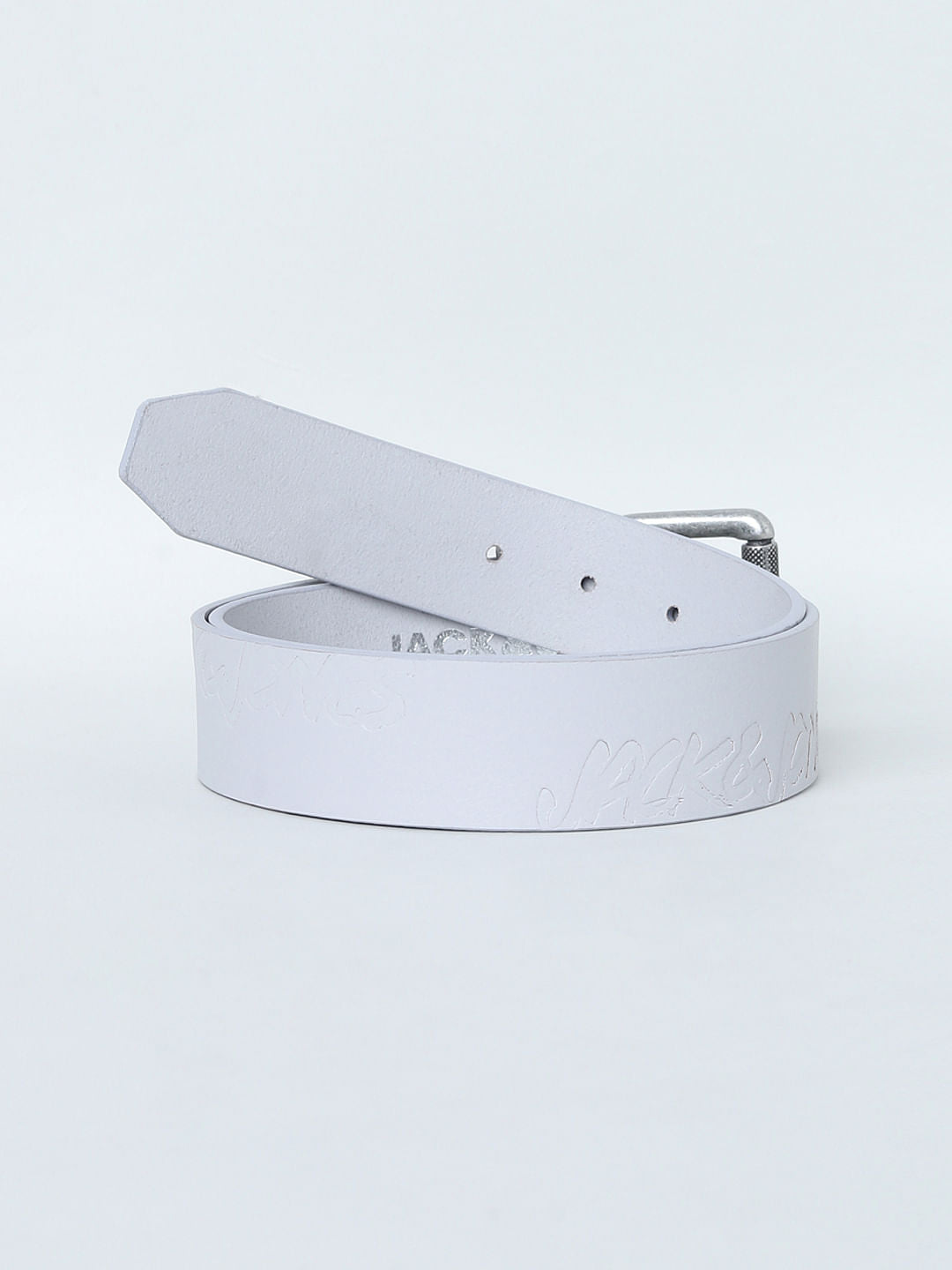 Grey Leather Belt