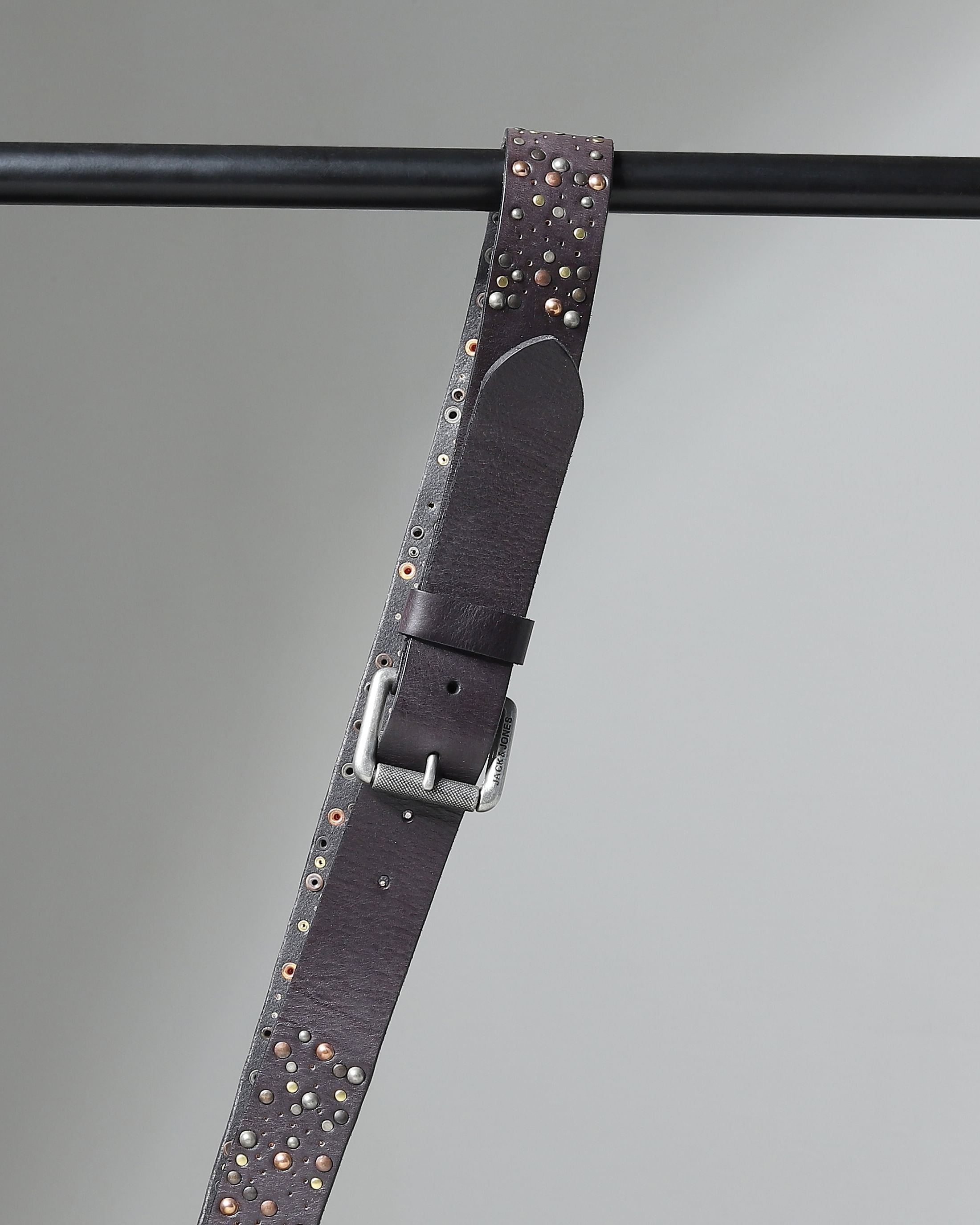 Black Studded Leather Belt