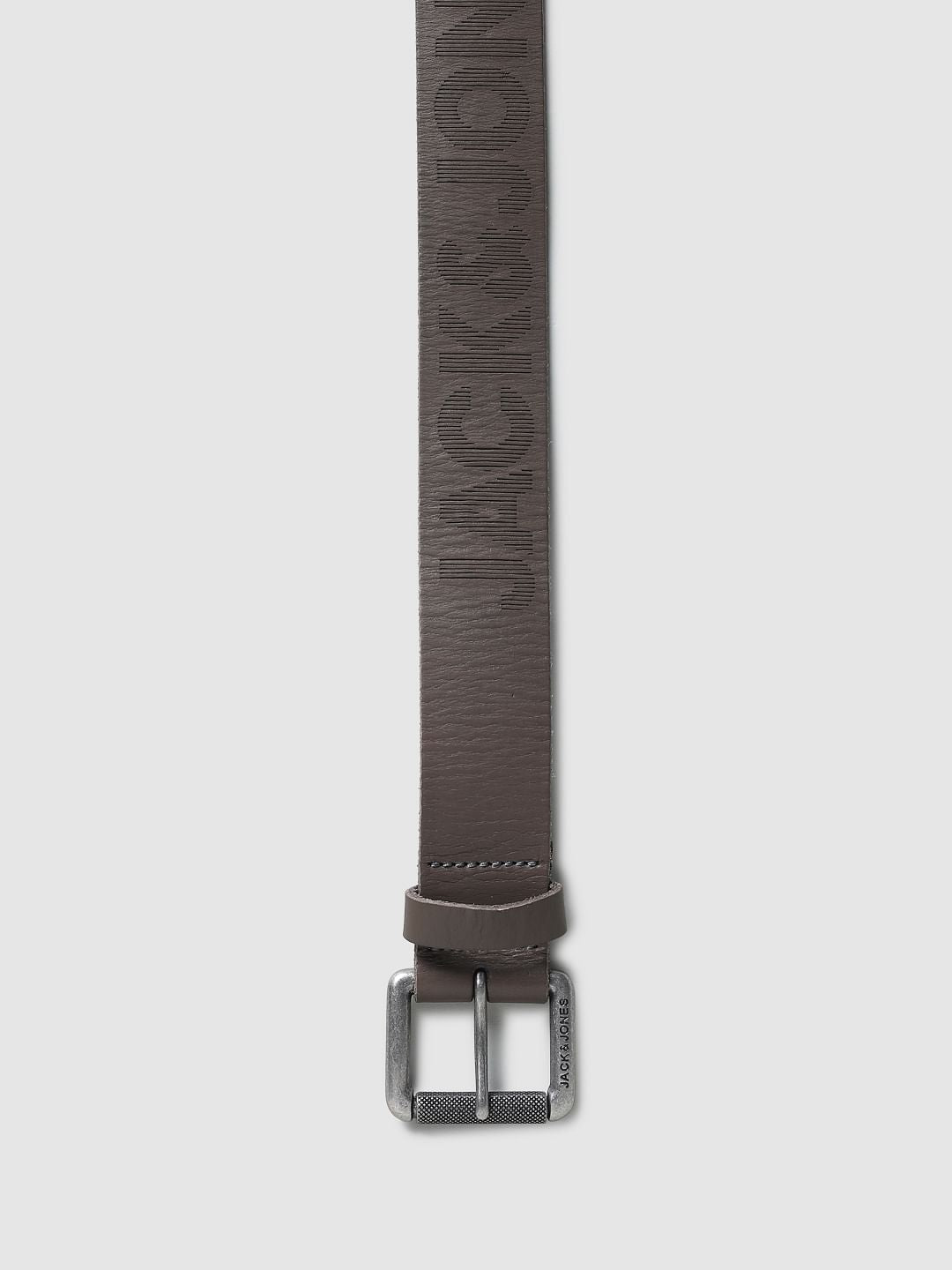 Brown Logo Print Leather Belt