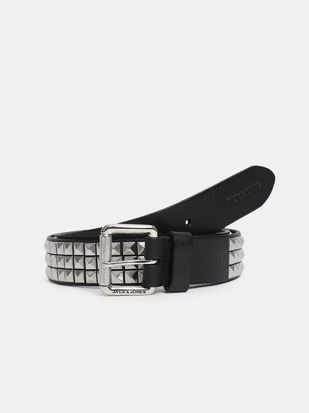 Black Studded Leather Belt