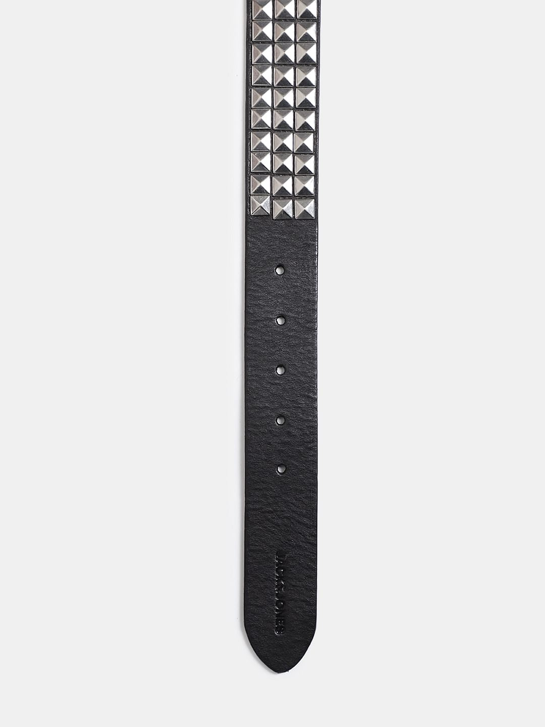 Black Studded Leather Belt