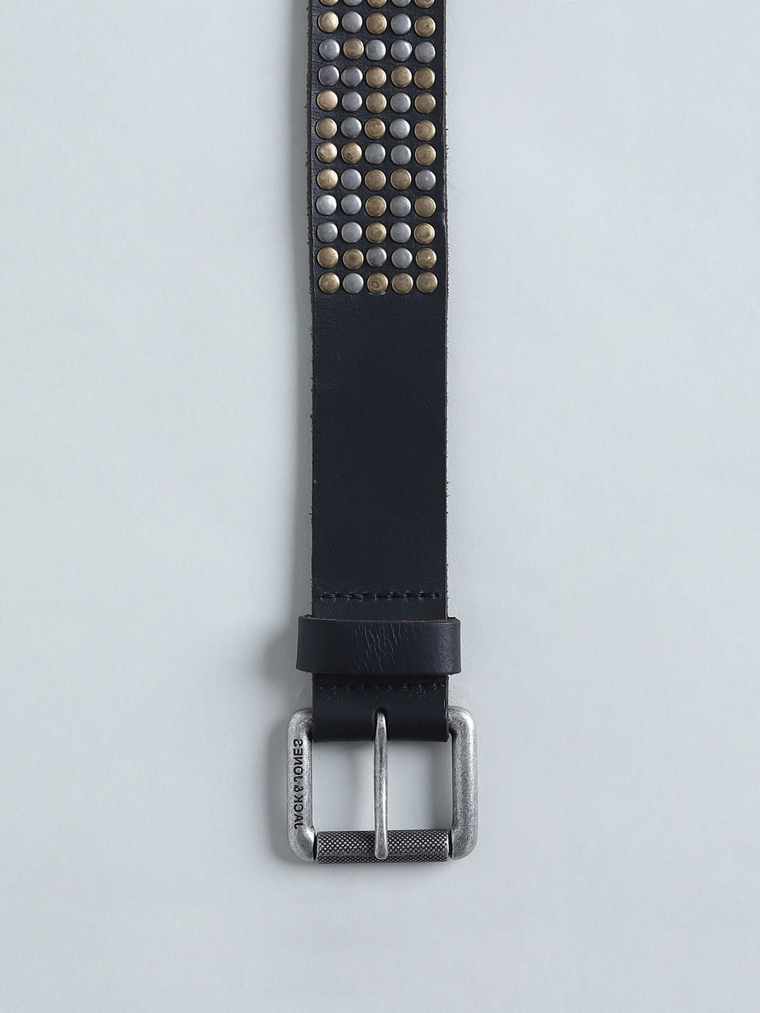Black Studded Leather Belt