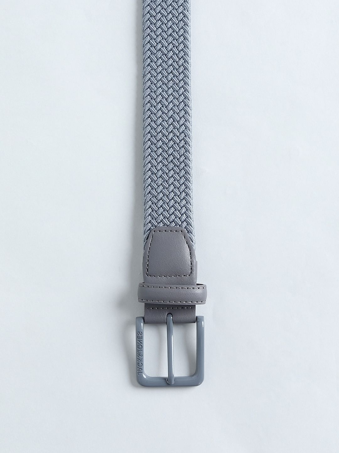 Grey Woven Braided Belt