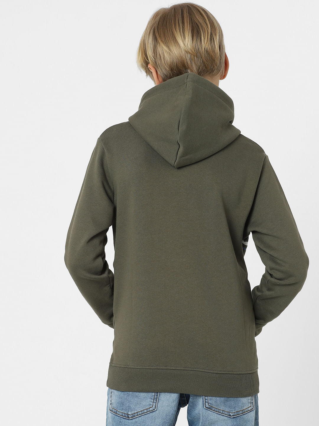 Boys Dark Green Camo Print Sweatshirt