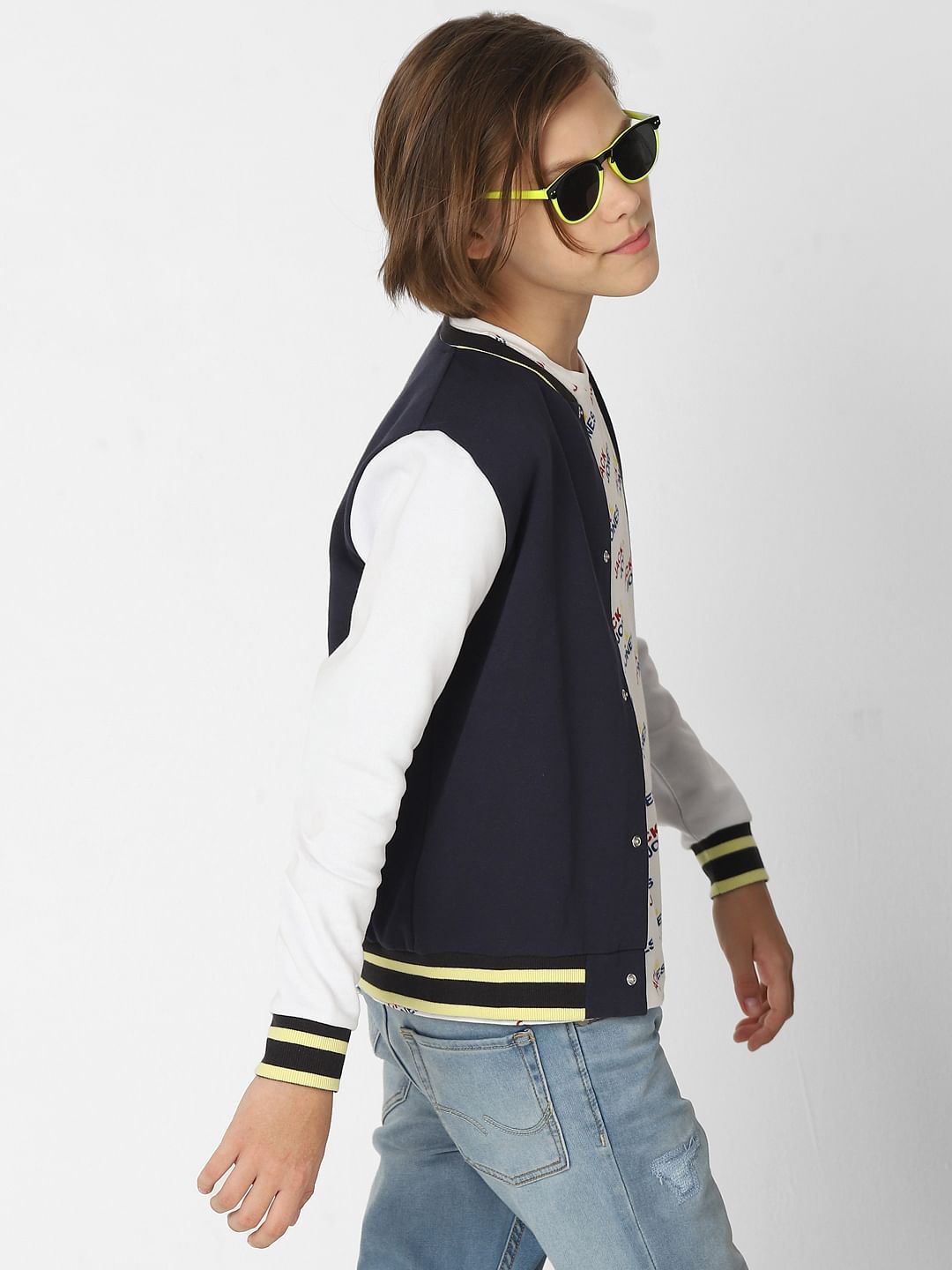 Boys Navy Blue Bomber Jacket