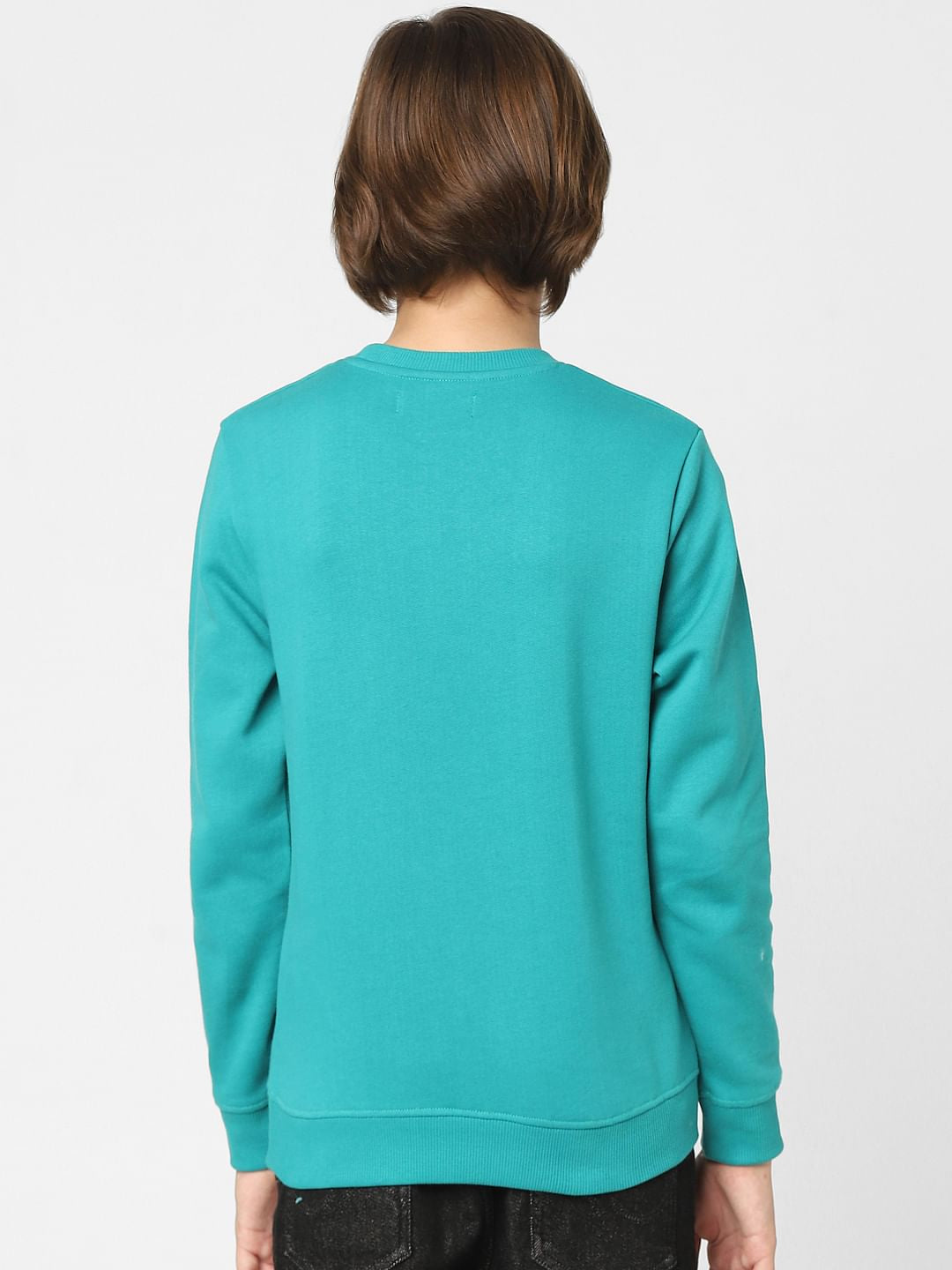 Boys Blue Typographic Print Sweatshirt