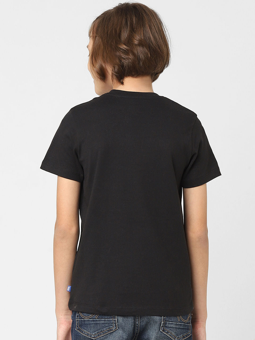 Boys Black Sequins Detail T-shirt