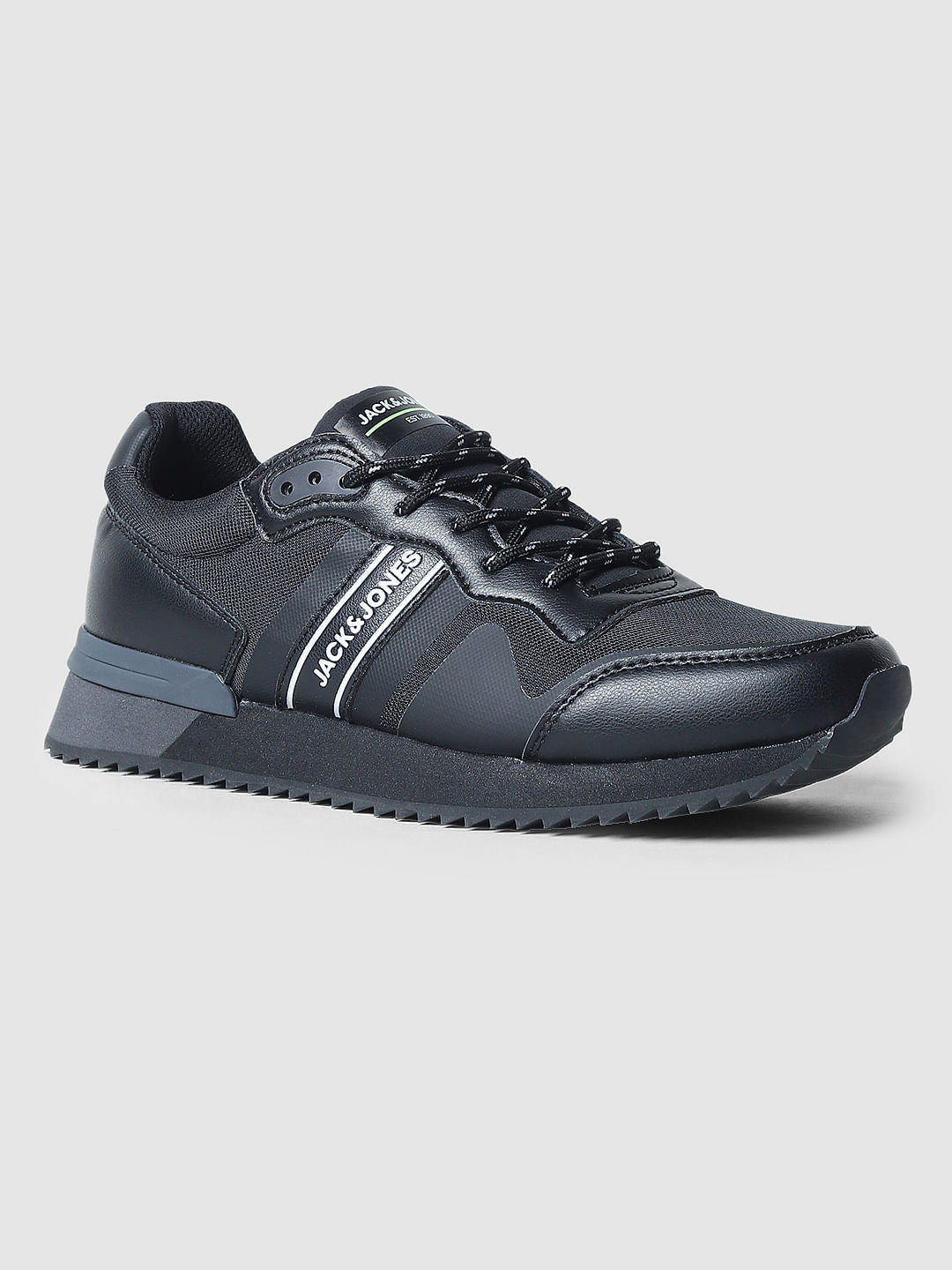 Black Lace-Up Sneakers