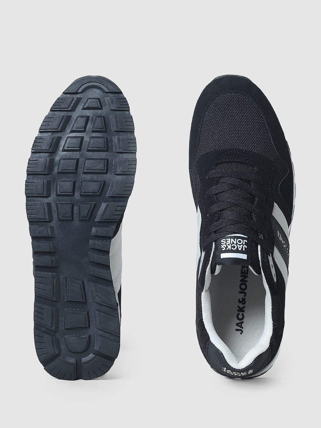 Black Mesh Lace-Up Sneakers