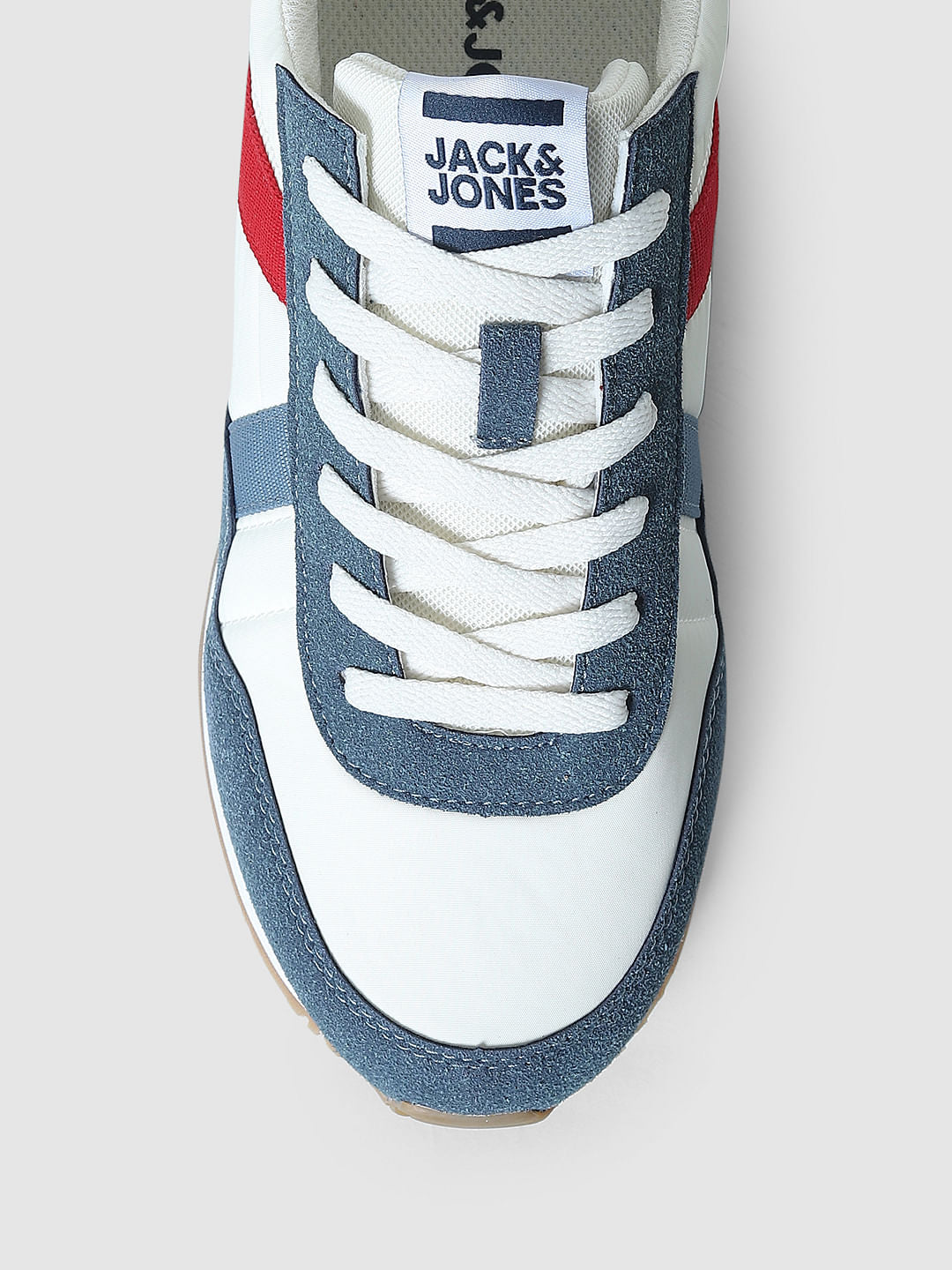 Blue Colourblocked Lace-Up Sneakers