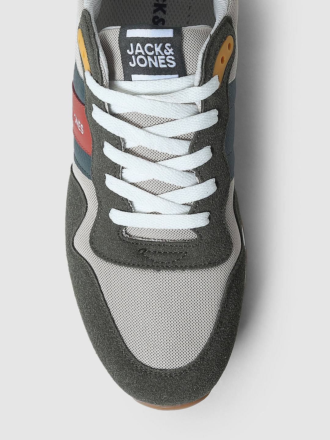 Olive Green Colourblocked Sneakers