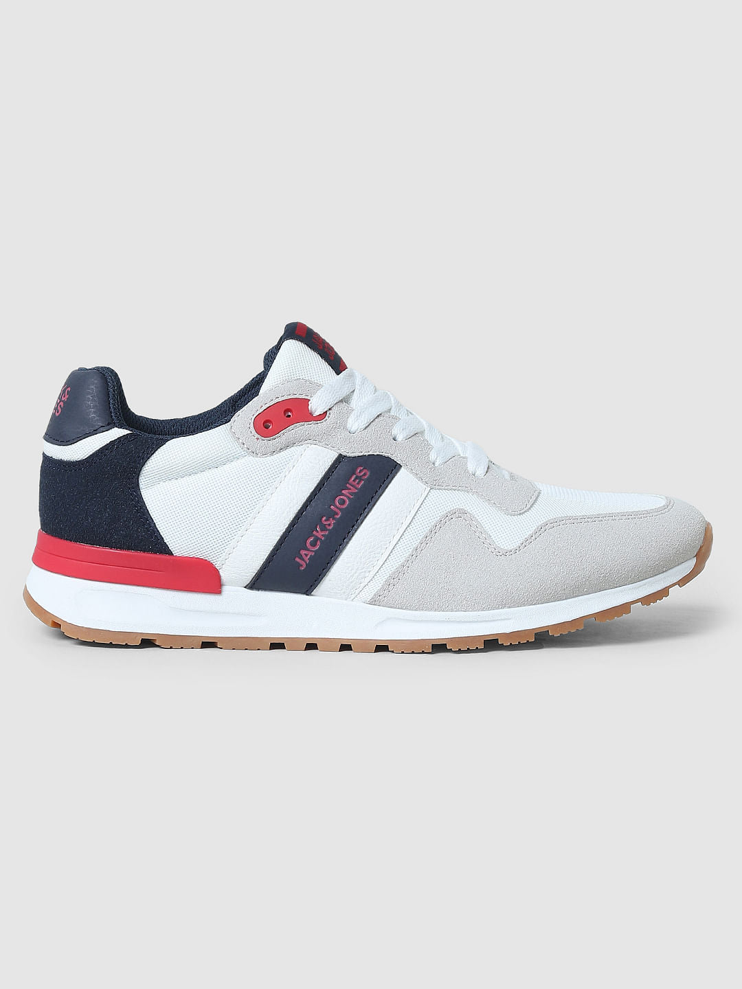 White Colourblocked Sneakers