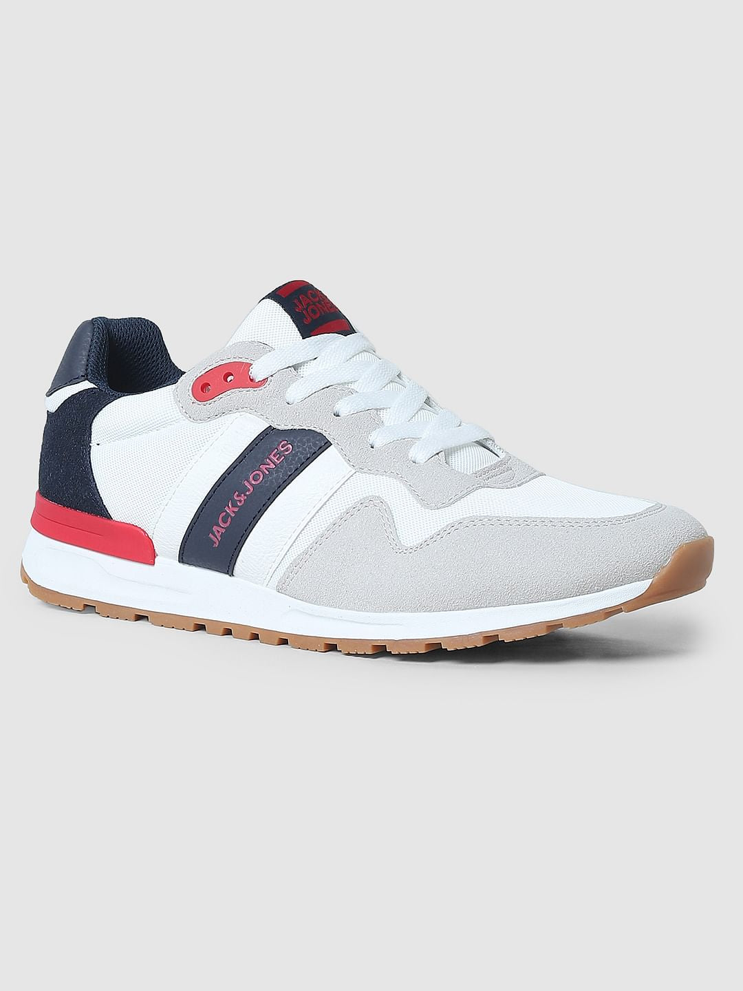 White Colourblocked Sneakers