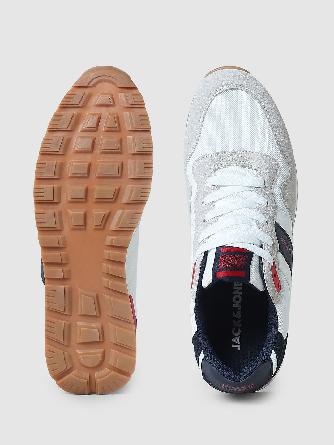 White Colourblocked Sneakers