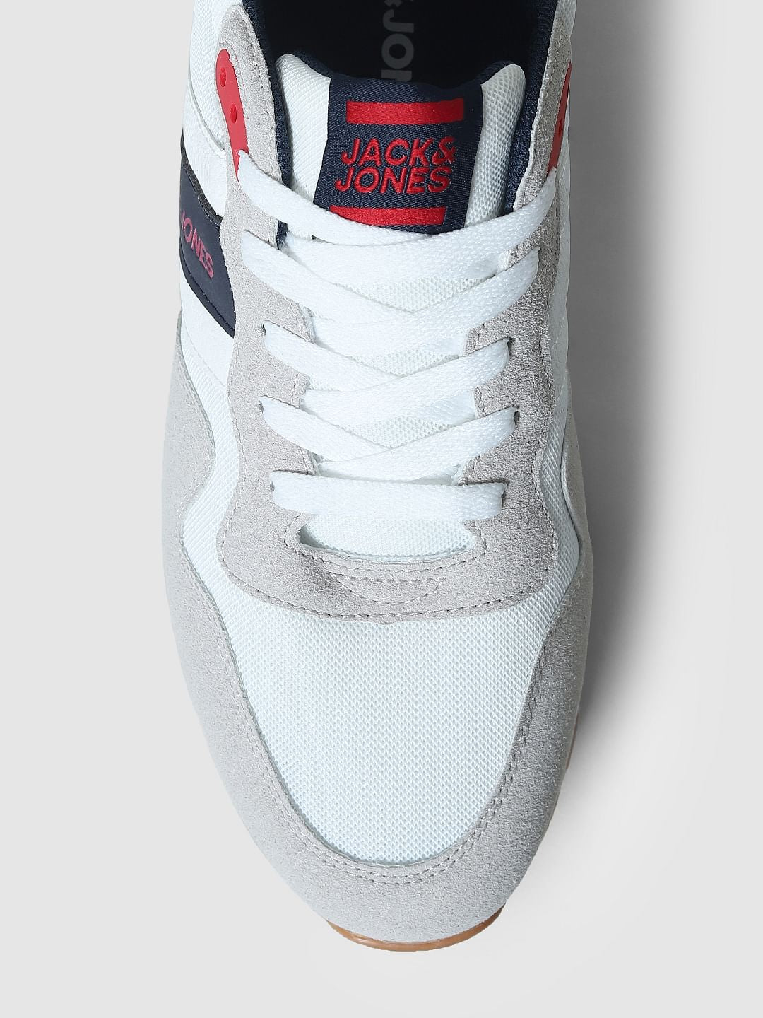 White Colourblocked Sneakers