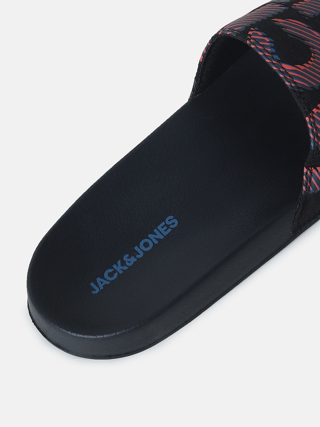 Black Logo Print Pool Sliders