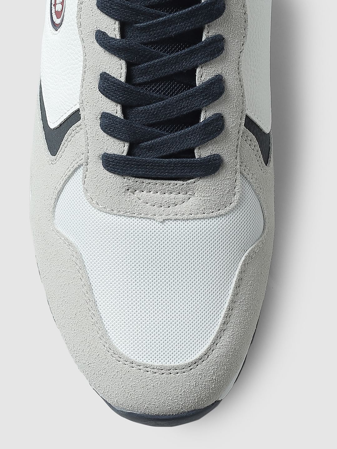 Grey & White Lace-Up Sneakers