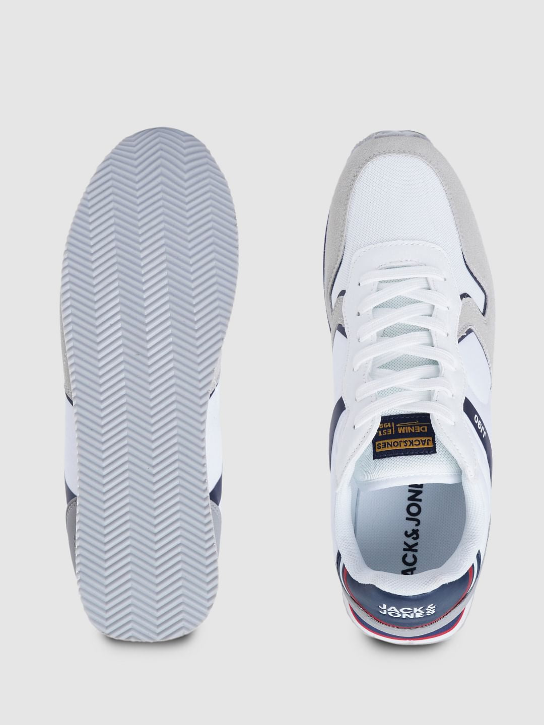 White Colourblocked Sneakers
