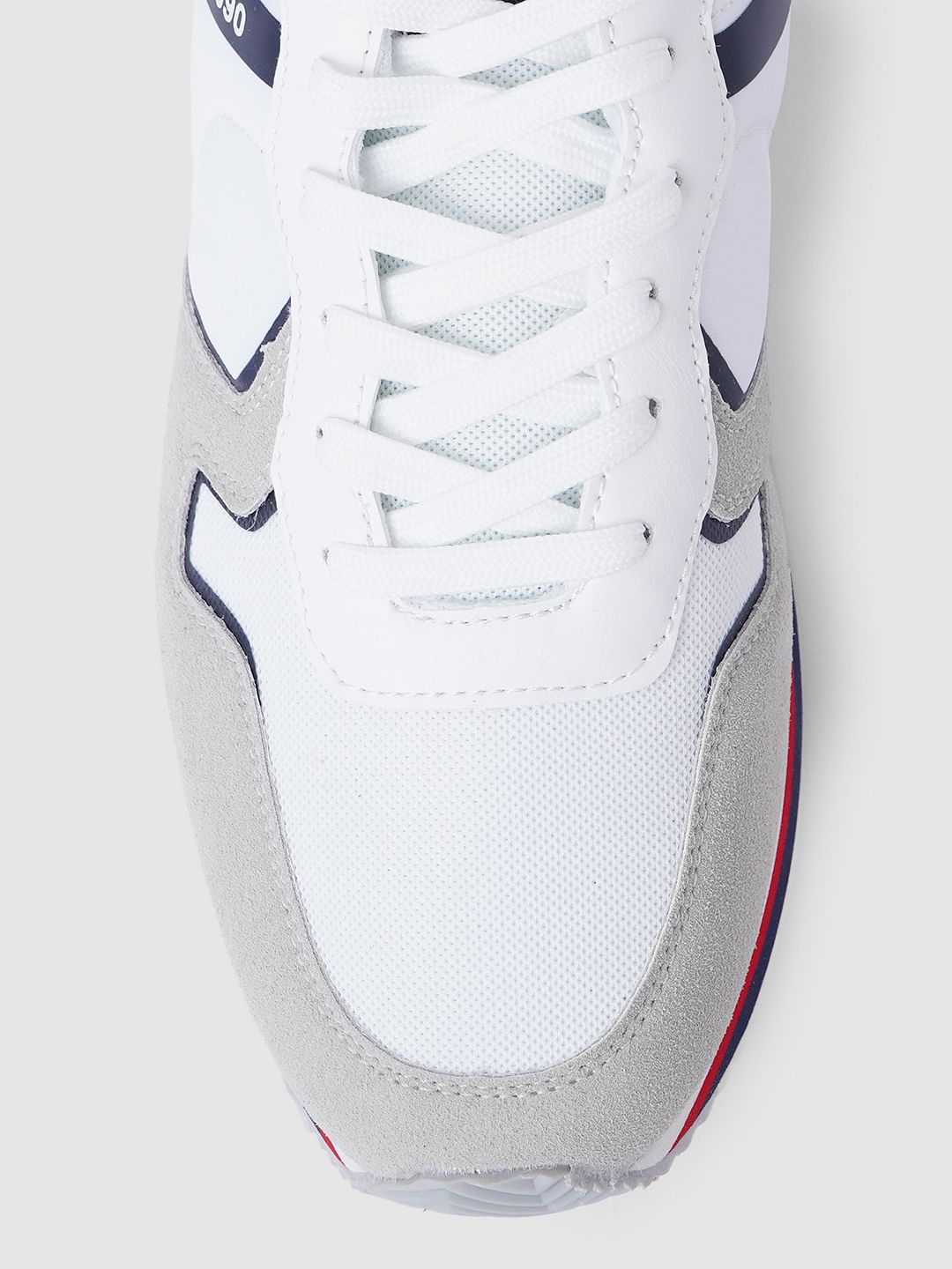 White Colourblocked Sneakers