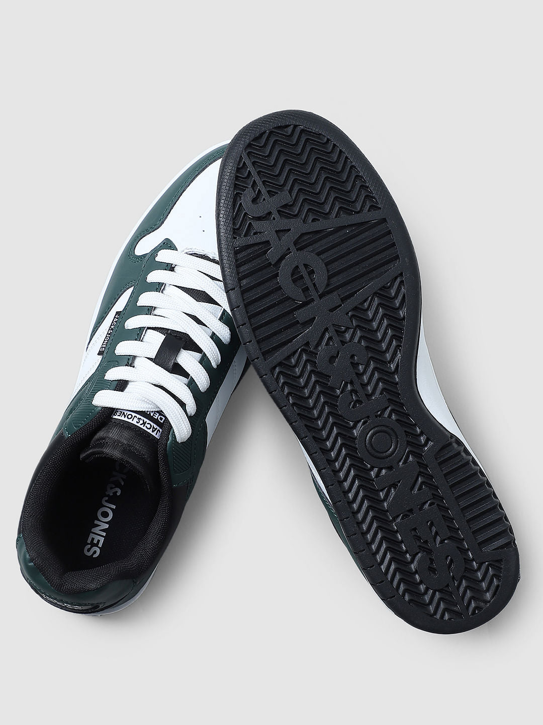 Green Colourblocked Sneakers