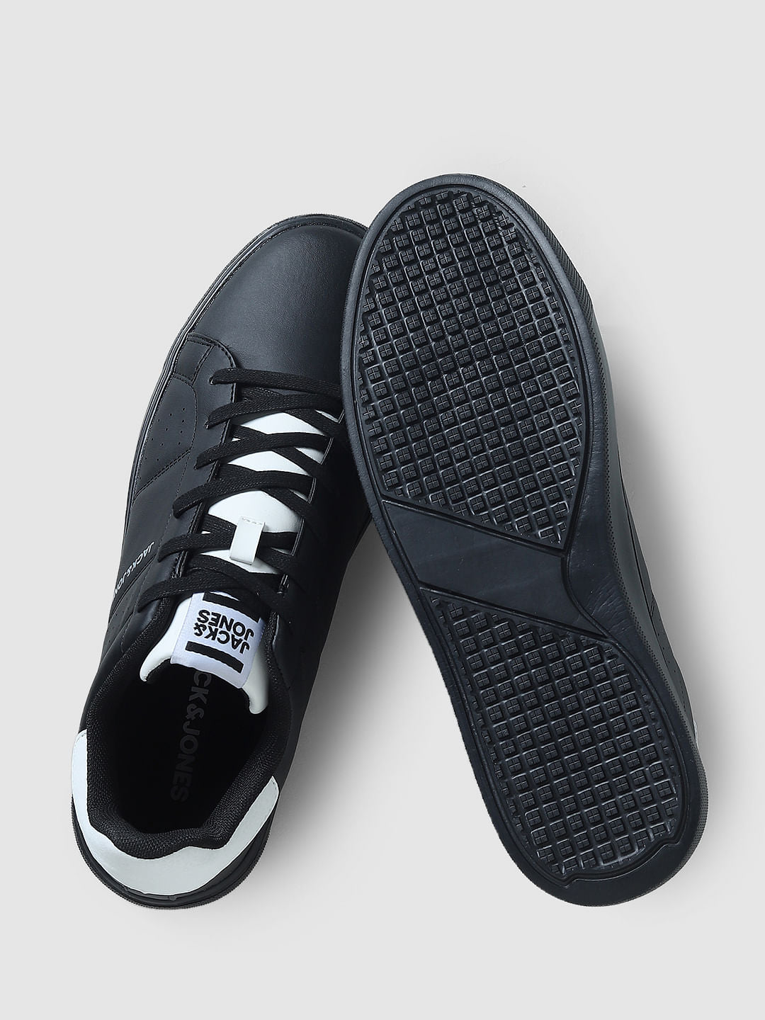 Black PU Skater Sneakers