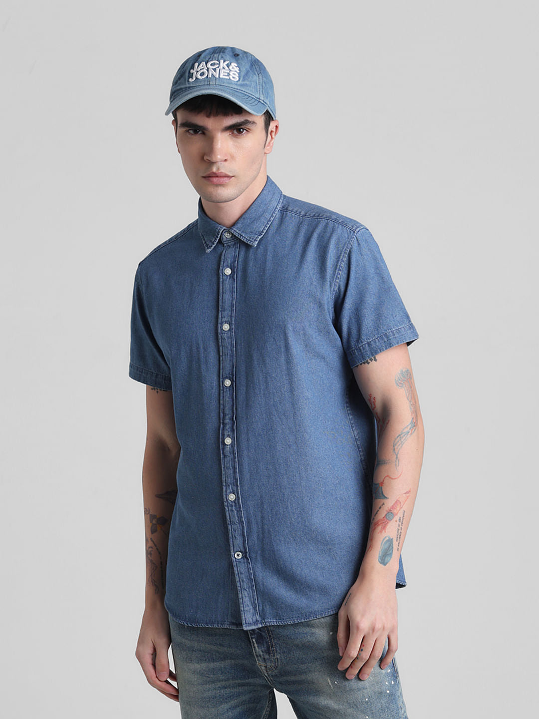 Blue Indigo Dyed Denim Shirt