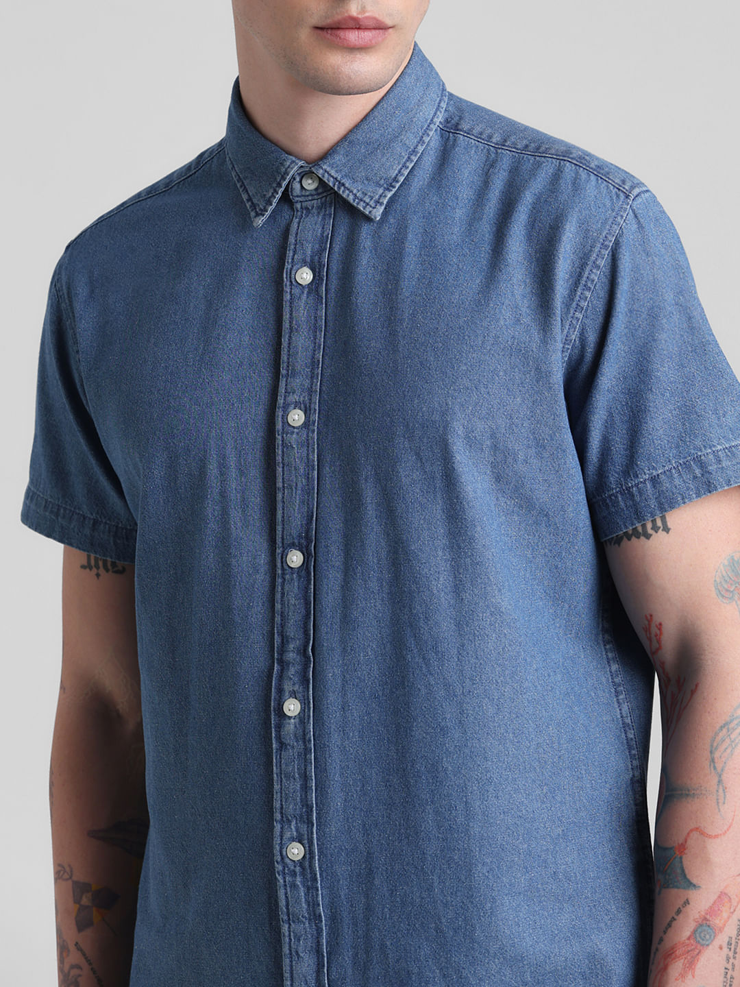 Blue Indigo Dyed Denim Shirt