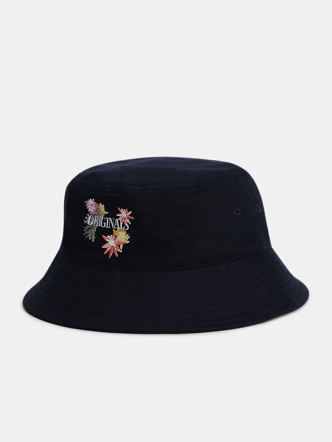 Navy Blue Floral Bucket Hat